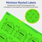 Avery Printable Rectangle Labels, Sure Feed Technology, 1-13/16" x 2-3/16", Neon Green Labels, Print-to-The-Edge, Laser/Inkjet Printable, 240 Total, Great for Mailing 240 labels
