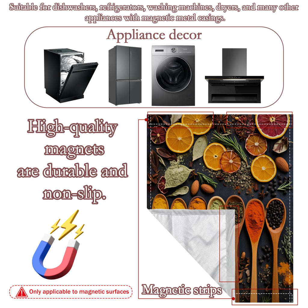 Cooking Spice Spoons Dishwasher Magnet Cover for Kitchen Décor