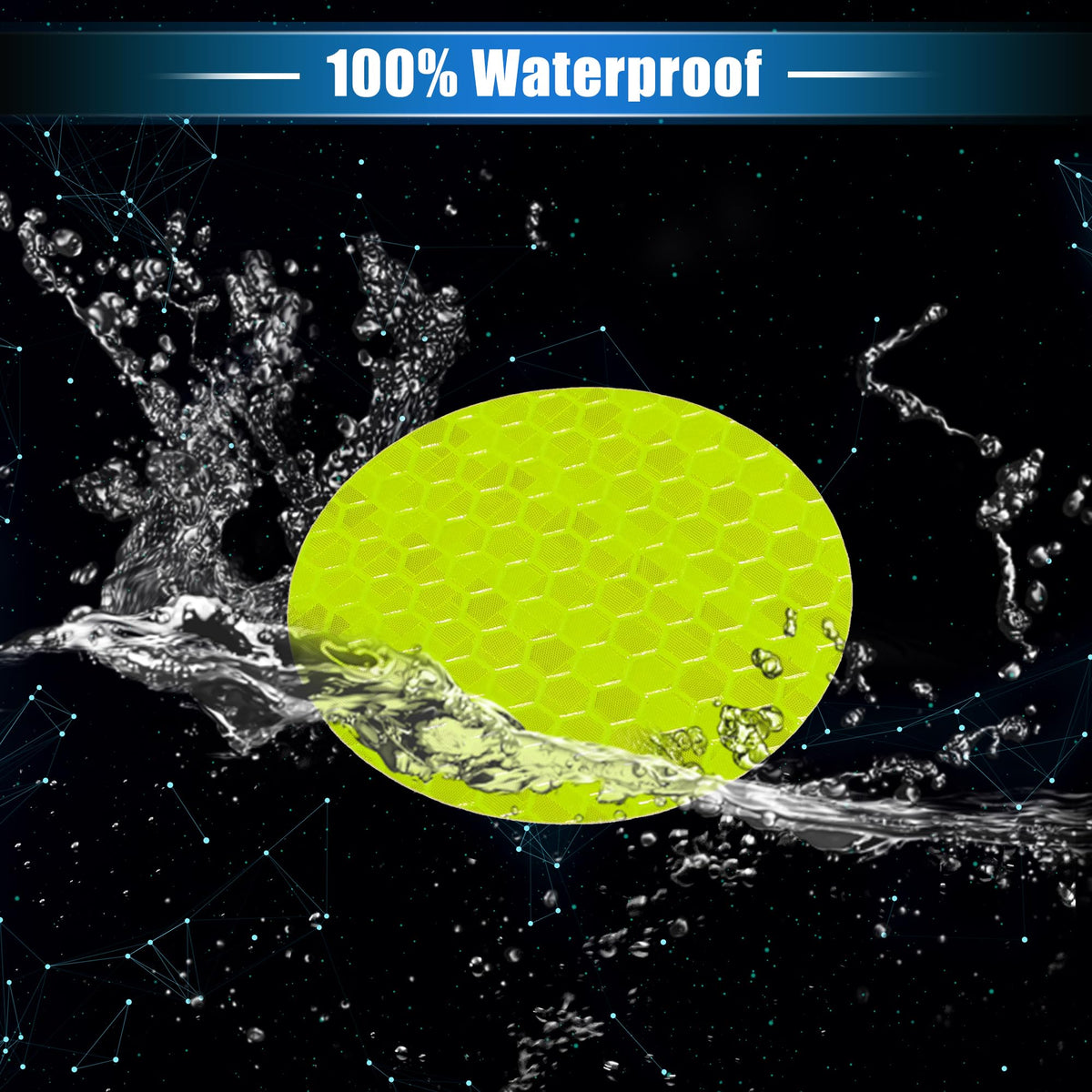 10 Pcs Reflective Stickers, 1.97" OD Round Shape Safety Tape Reflector Universal for Cars Trucks Trailers Waterproof PET Fluorescent Yellow Green