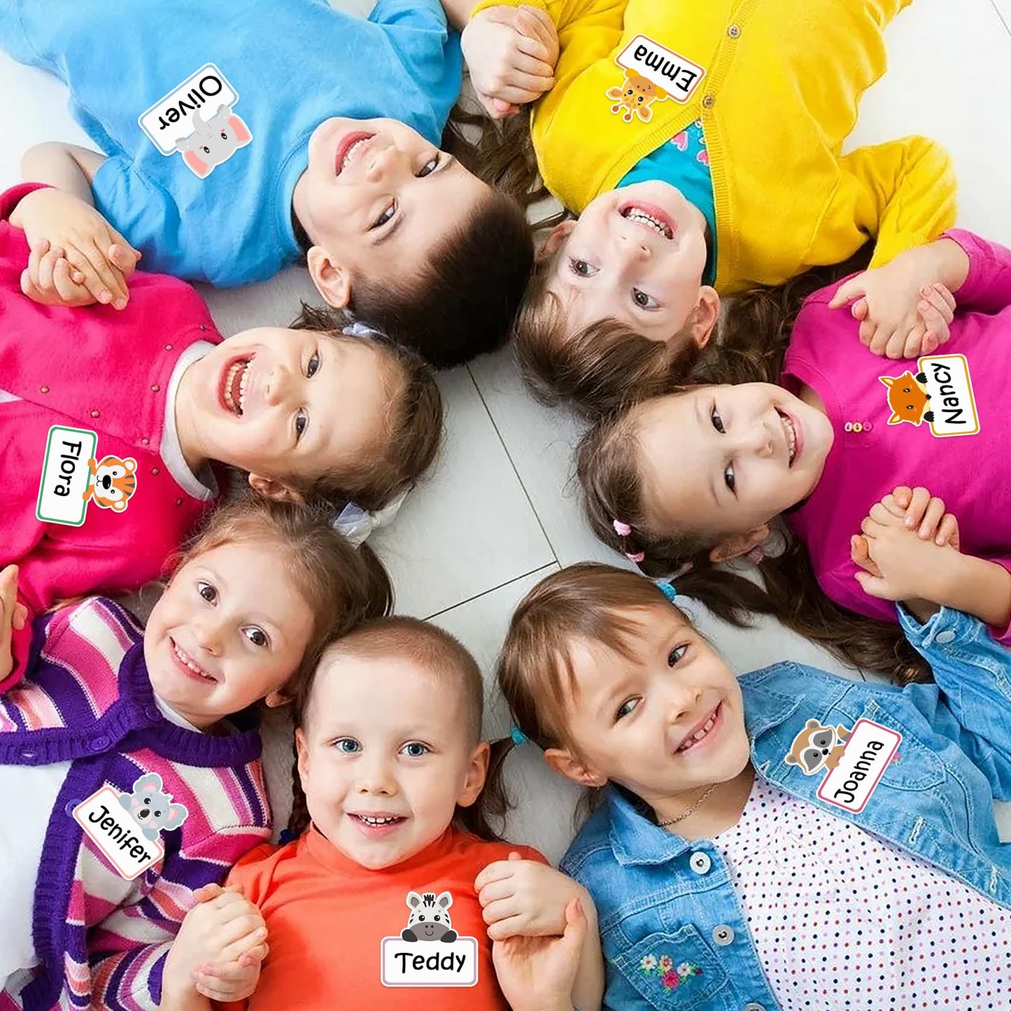 Lucleag 135 PCS Animal Name Tags Stickers, Self Adhesive Jungle Animals Name Tag Labels Stickers for Classroom Back to School Student Office Desk Cubby Locker Bulletin Board Decor