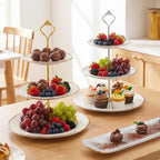 9 Sets 3 Tier Tray Hardware Kit Cake Stand Hardware for DIY Serving Stand, Tiered Plate with Round Crown Sunflower Style in Gold Silver Black, Heavy Metal Fittings for Dessert Cupcake Fruit Tray