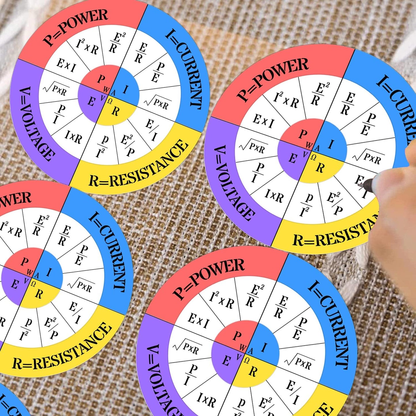 3 Inch Ohms Law Sticker Vinyl Ohms Law Wheel Diagram Electrical Electronics Engineer School Chart Stickers - Die-Cut Waterproof Vinyl Sticker for Hard Hat Laptop Water Bottle Decals 8 Pack