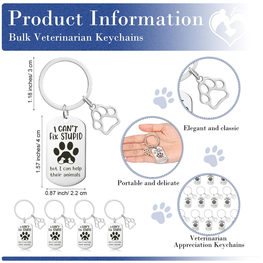 XunYee 15 Sets Vet Tech Week Gifts Bulk Veterinary Thank You Cards Keychain