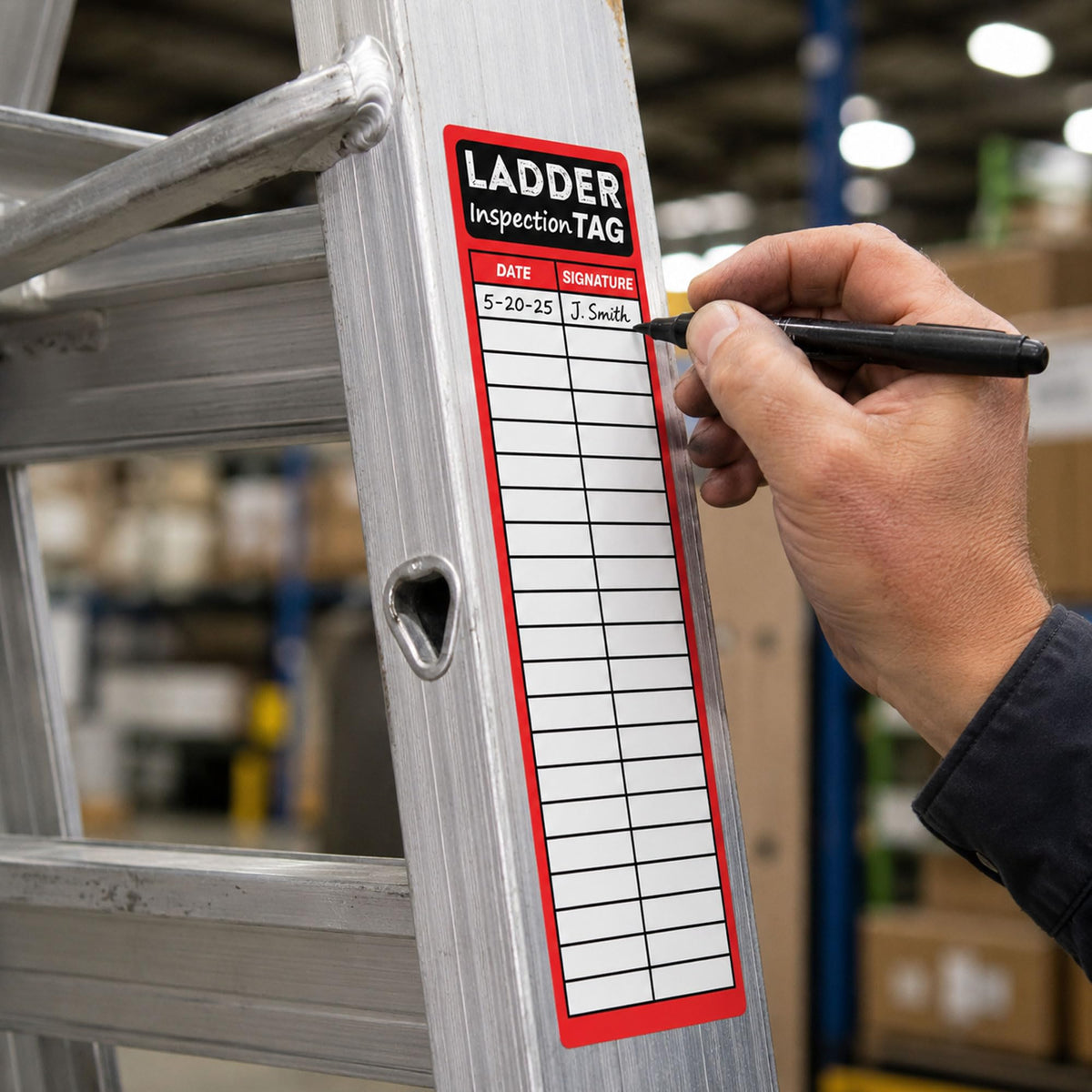 Ladder Inspection Labels Safety Stickers Ladders Red Safety Inspection Tags 8.5 x 2 Inch