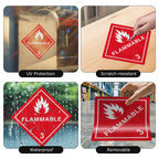 10 Pack Hazard Class 3 Flammable Liquids Placard 10.75" × 10.75"