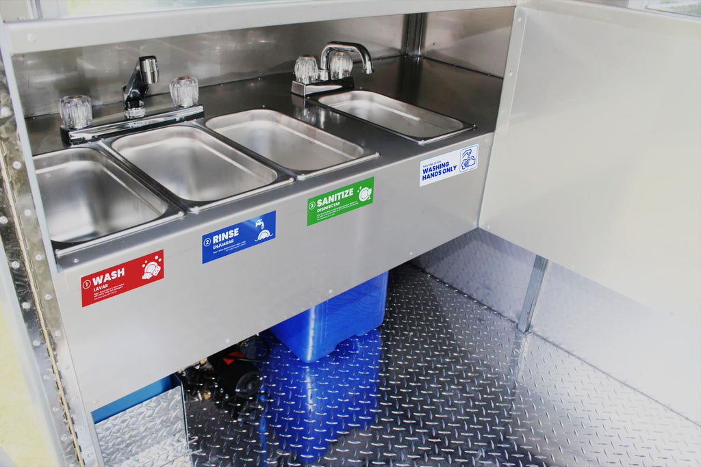 [Enhanced] Wash Rinse Sanitize Sink Labels, Hand Wash Only 5 Labels