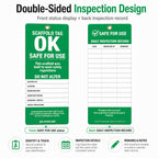 Scaffold Inspection Tags 25 Pack, OSHA Green Safety Tags with Cable Ties