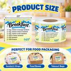 Dunzoom 1 Roll Breakfast Sandwich Check-Off Food Information Labels