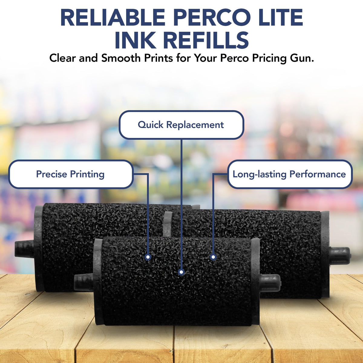 Perco Price Roller for Lite - Ink Refill Pack of 4 4 Pack