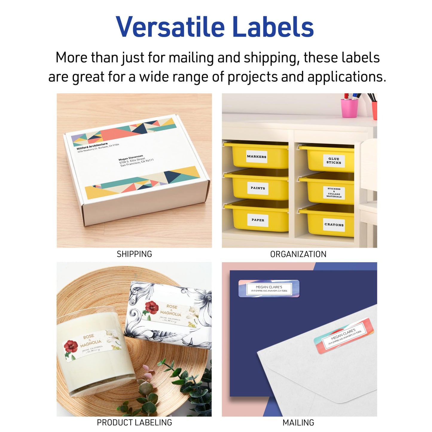 Avery Printable Mini-Sheets Address Labels, 1" x 2-5/8", White, Permanent Adhesive, Laser/Inkjet Compatible, 200 Blank Stickers Total, Great for Printing a Few Labels at a Time (2160)
