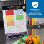 San Jamar Smart Chart, Color Code Template for 6 Cutting Boards in Commercial and Home Kitchen, 1 Count