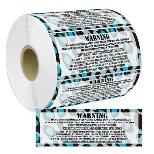 Car Freshness Warning Label Stickers - 300 Pcs, 1 x 3.5 inch, Blue