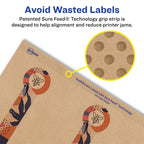 Avery® Kraft Brown Lollipop Labels, Sure Feed® Technology, 1" x 4", 200 Kraft Brown Labels, Print-to-The-Edge, Laser/Inkjet Printable 200 labels