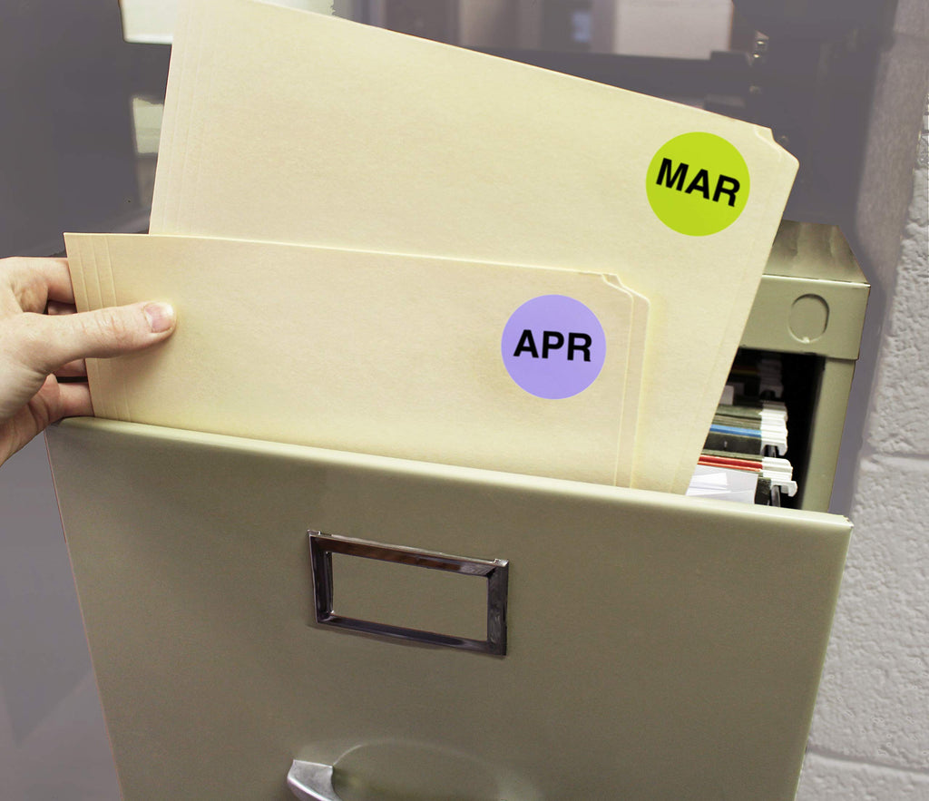 ChromaLabel 1.50 inch round color-coding month labels, variety pack with 288 stickers for organizing and labeling.