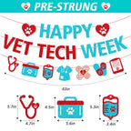 Happy Vet Tech Week Banner, Veterinary Technician Appreciation Decor