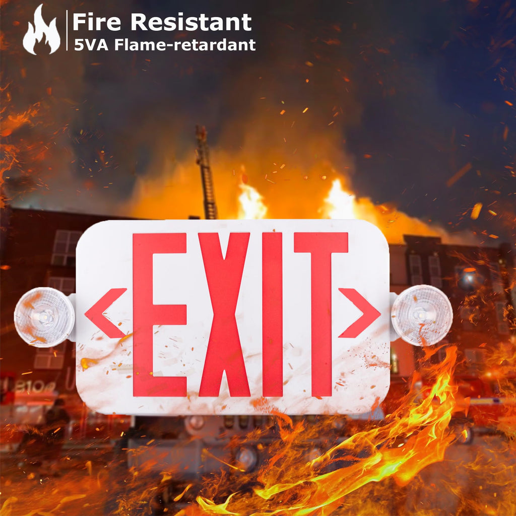 LIT-PaTH Exit Sign with Emergency Light, Battery Backup, 1 Pack 1-Pack