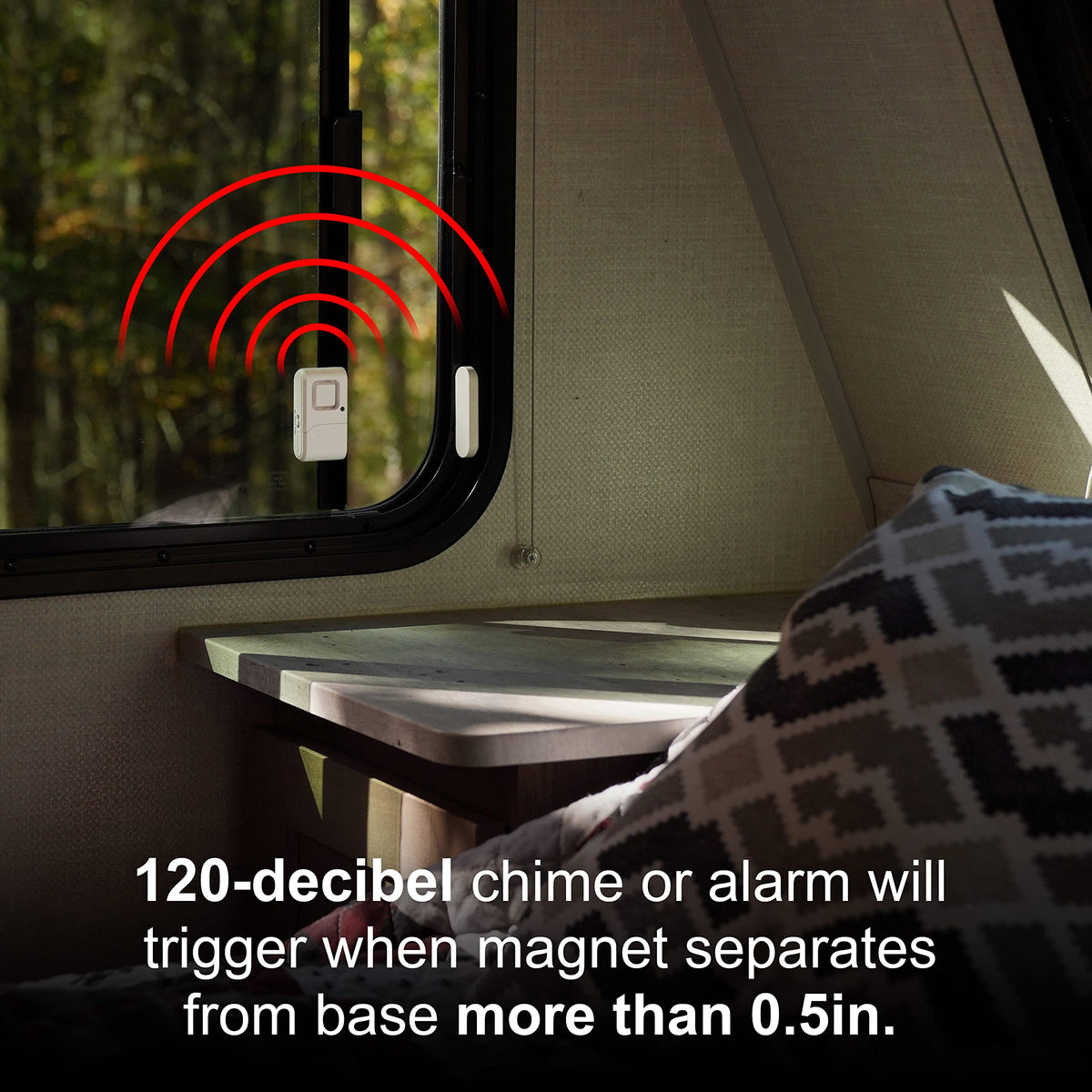 UltraPro Personal Security Window and Door Alarm, 12 Pack, DIY Protection, Burglar Alert, Wireless Chime/Alarm, Easy Installation, Home Security, Ideal for Home, Garage, Apartment, White, 45989