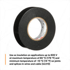 3M Temflex Vinyl Electrical Tape 175, 3/4 in x 60 ft, Black, 10 Rolls