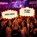 2 Pack Wedding Bottle Service Sign - Large Entrance Prop with LED Lights