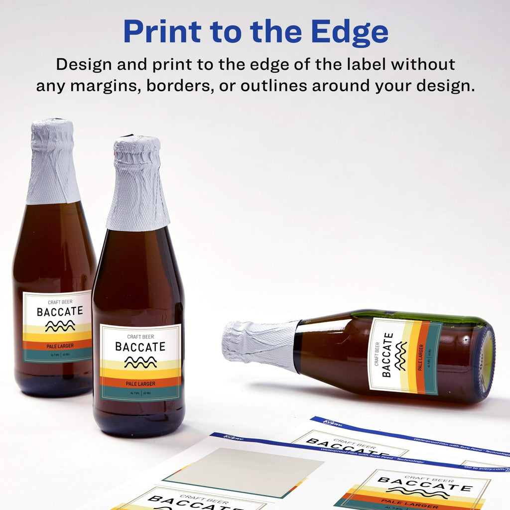 Avery® Printable Durable White Square Labels, Sure Feed® Technology, 3" x 3", Print-to-the-Edge, Waterproof Labels, Laser & Pigment-Based Inkjet Compatible, 60 Total 3" X 3" 60 Count