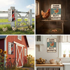 2PCS Chicken Coop Decor, Farmhouse Chicken Signs with Construction, Rustic Chicken Decorations for Outdoor Coops, Set of Two Chicken Coop Signs Measuring 20x30cm