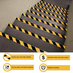 3 Roll 2" x 164FT Black & Yellow Caution Tape, Strong Adhesive Floor Tape 3