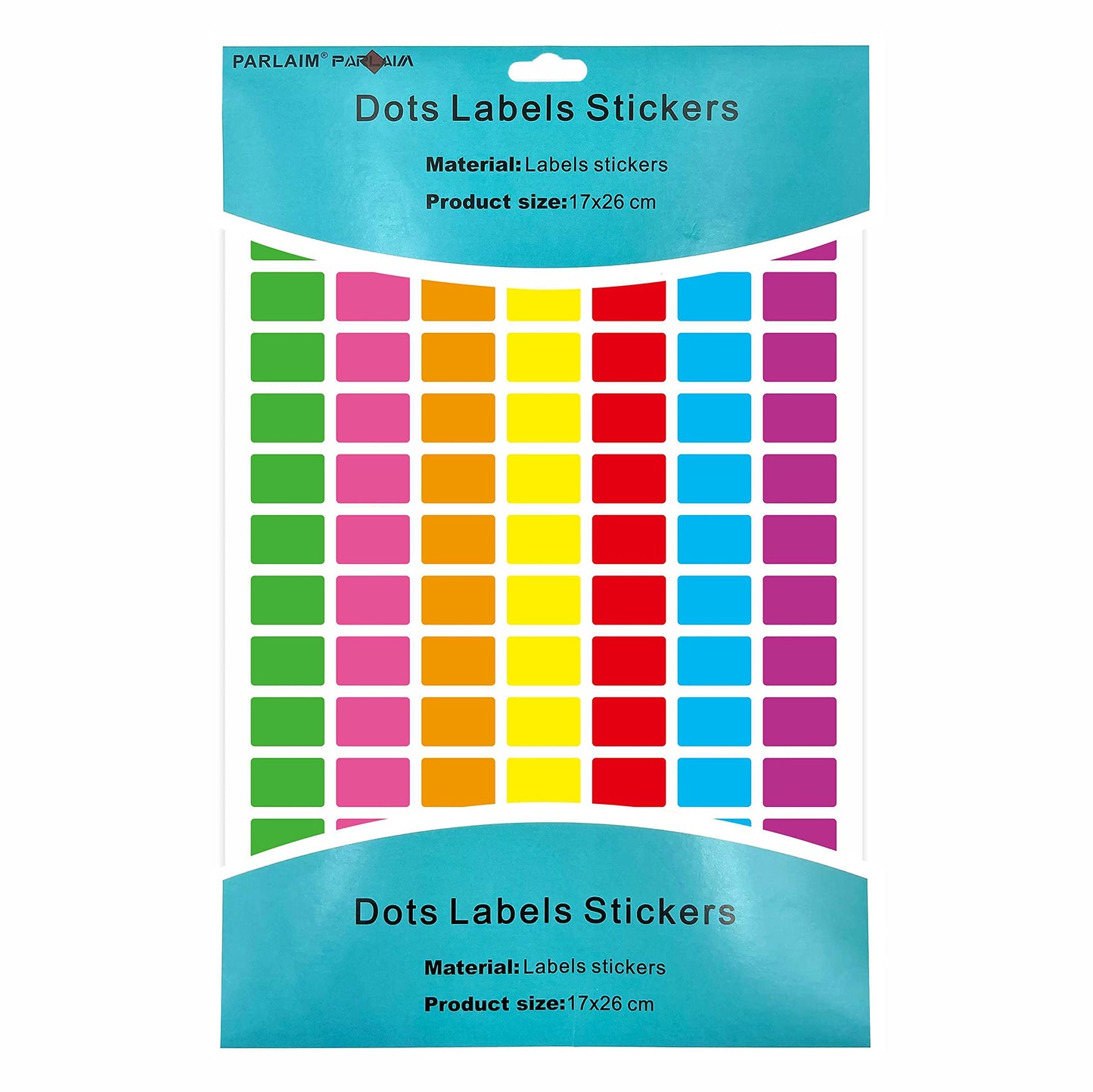 PARLAIM Rectangle Color Coding Labels, 3/4" x1/2" Rectangular, 7 Multi Bright Colors 1575PCS Square Code Sticker 7 Colors