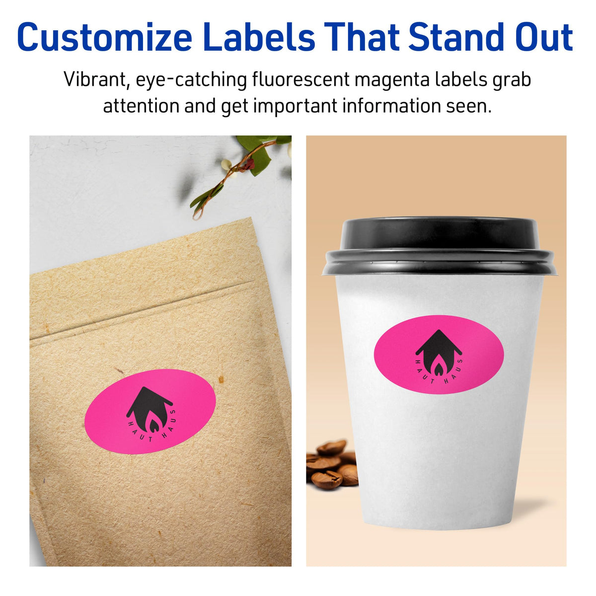 Avery Printable Oval Labels, Sure Feed Technology, 1-1/2" x 2-1/2", Neon Magenta Labels, Laser/Inkjet Printable, 360 Total, Great for Soaps and Candles 360 labels