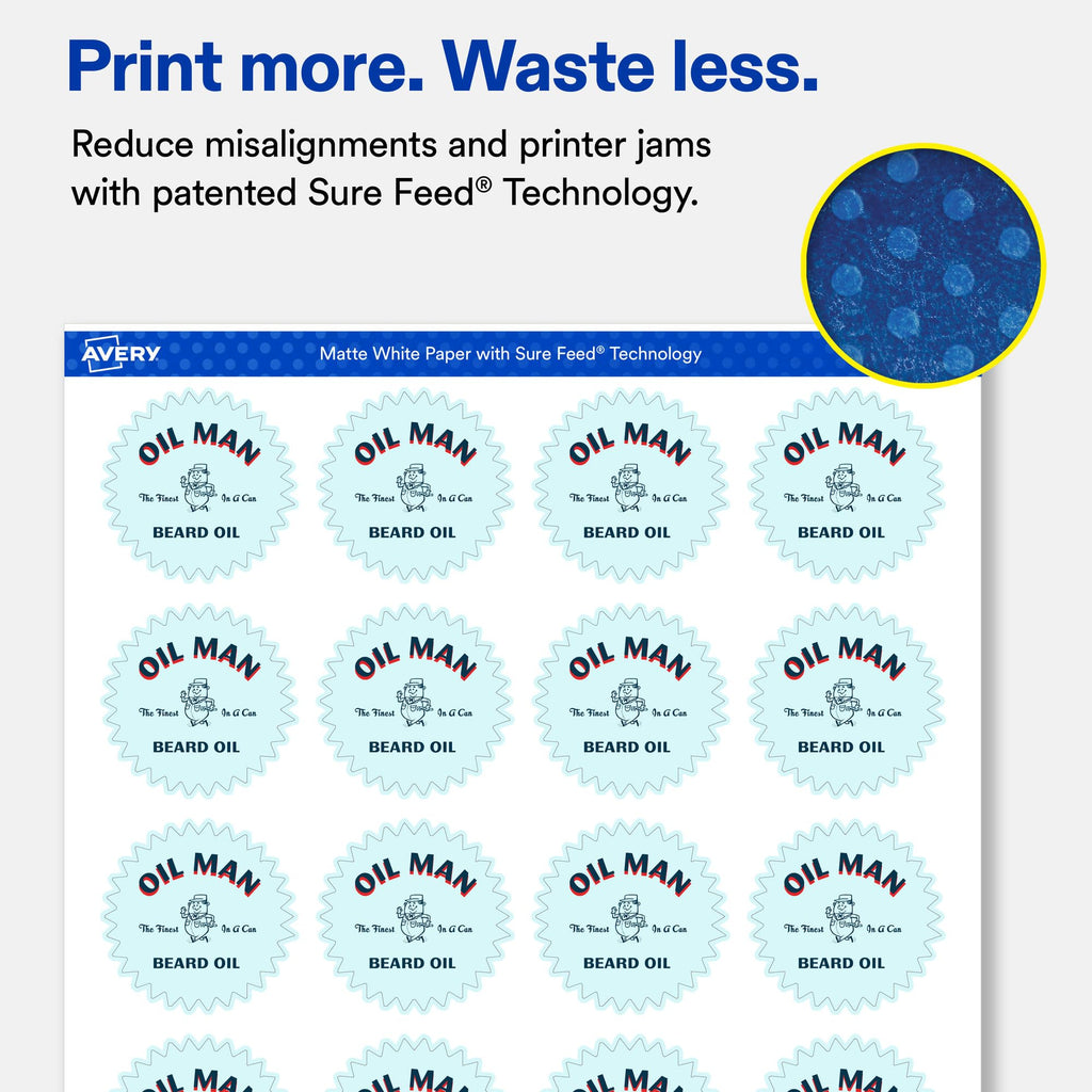 Avery® Matte White Starburst Labels, 1.75", 500 Total 500 labels