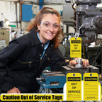 30 Pcs Caution Out of Service Tags with Cable Ties 30
