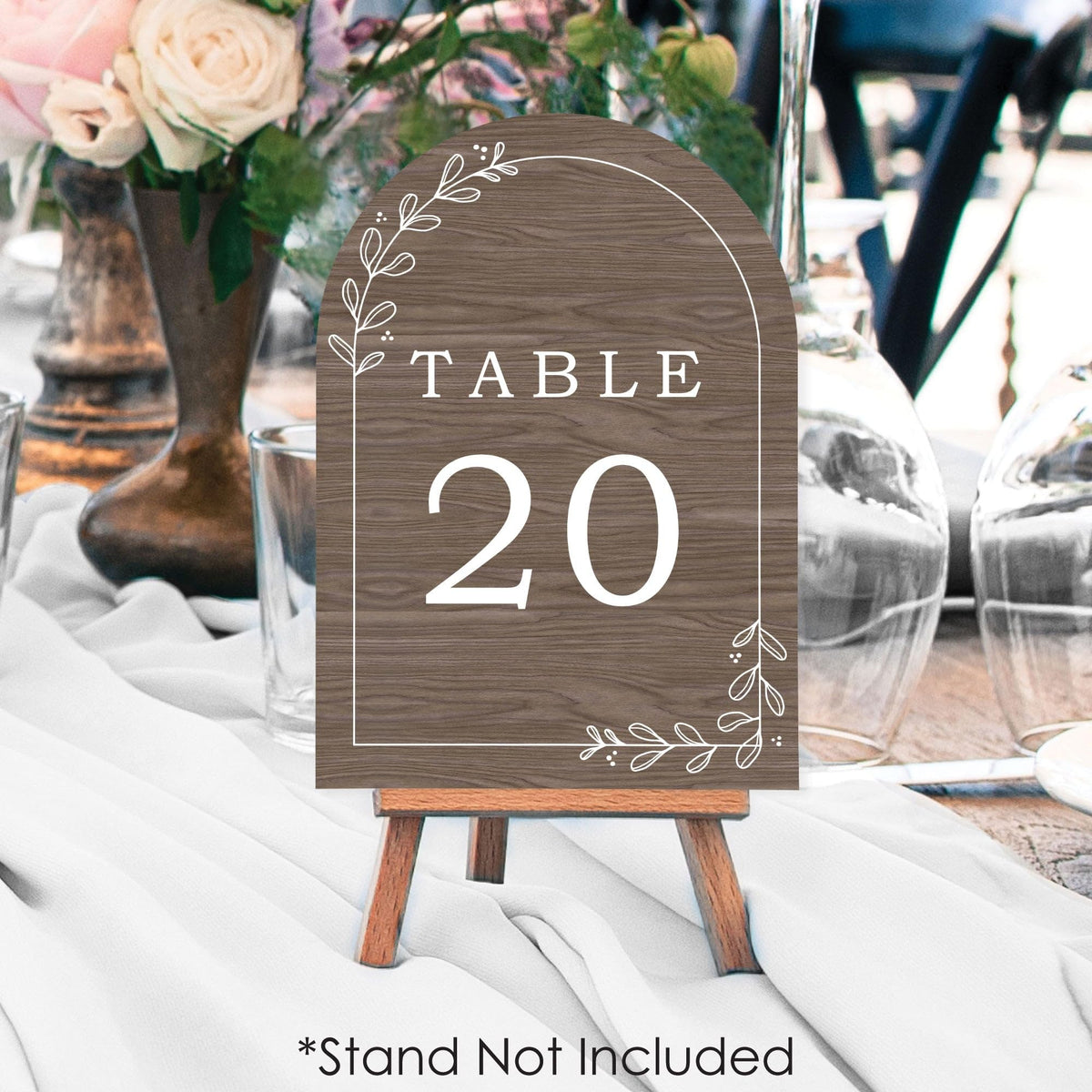 Big Dot of Happiness Rustic Wedding Table Numbers, Engagement and Anniversary Party Decor, Country Wedding Wood Centerpieces, Double-Sided 5 x 7 inches Paper Cards, Table Numbers - 1-20