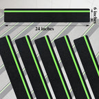 5 Pieces Anti Slip Tape with Glow in Dark Stripe Non Slip Tape with Luminous Stripe Anti Slip Grip Tape for Stairs Anti Slip Traction Tape, 6 by 24 Inches (Luminous)