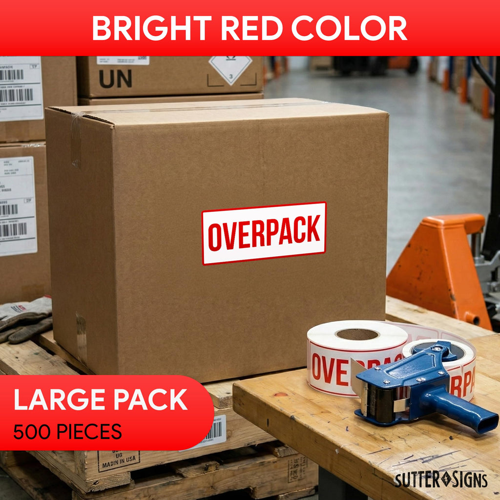 500pcs Overpack Stickers for Shipping Receiving