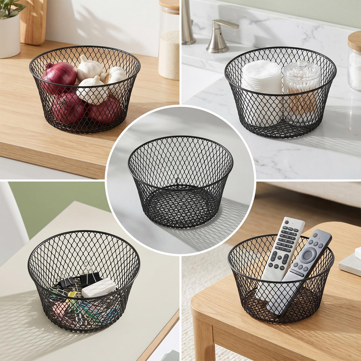 8 Pcs Metal Wire Baskets for Kitchen Storage