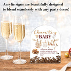 Mimosa Bar Sign, Coffee Bean Acrylic Sign with Stand, Baby is Brewing Baby Shower Decoration, Baby Shower Welcome Sign, Party Decor Supplies dark brown