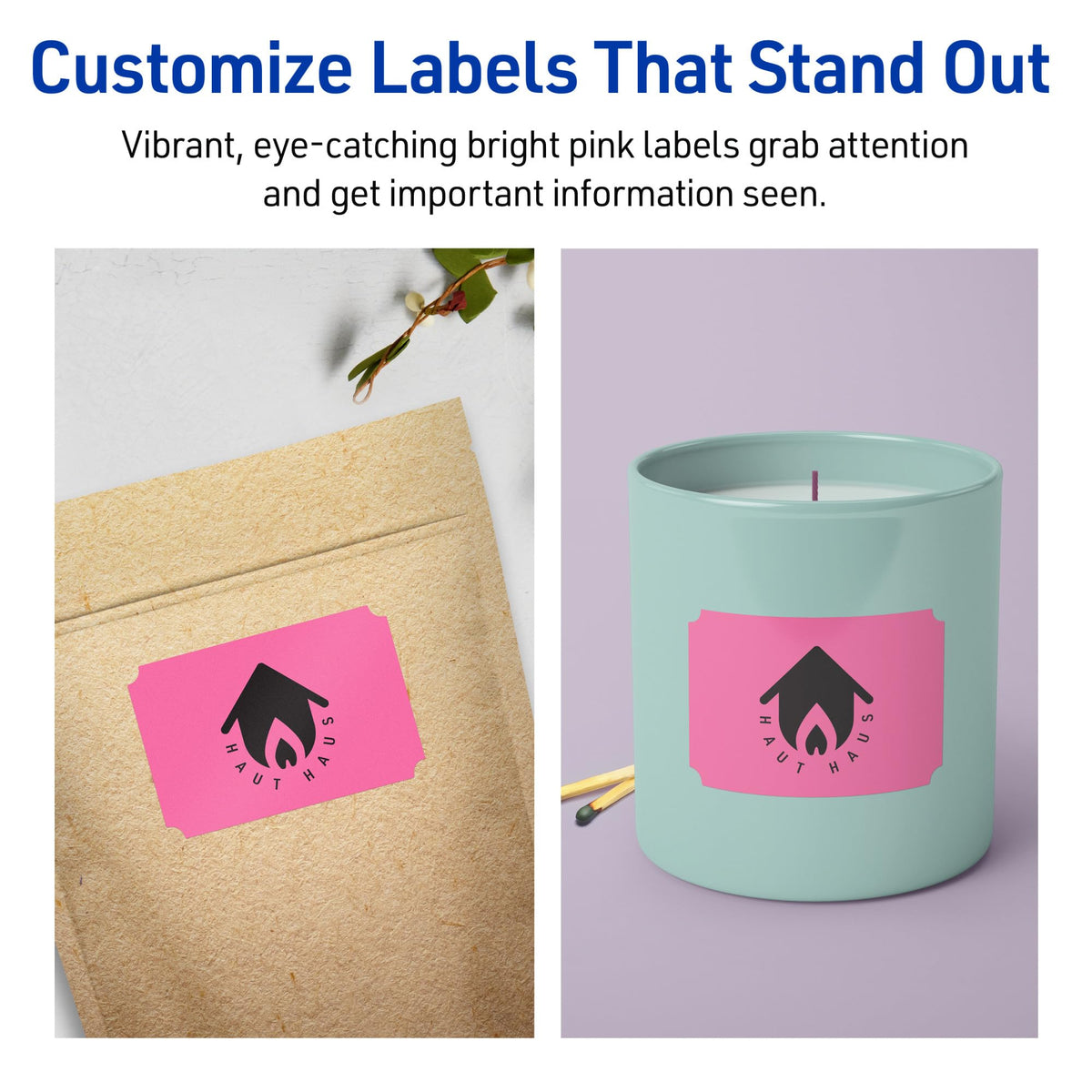 Avery Printable Rectangle Scalloped Labels, Sure Feed Technology, 2" x 3", Bright Pink Labels, Print-to-The-Edge, Laser/Inkjet Printable, 320 Total, Great for Mailing and Candles 320 labels