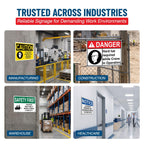 ComplianceSigns.com Stop All Forklifts Stop - Honk Horn Look Both Ways Reflective Sign, 18x12 inch with Center Holes on 80 mil Aluminum for Machinery, American Made Safety Signs for the Workplace