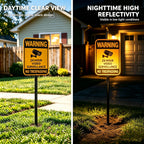 Video Surveillance No Trespassing Warning Sign with 36" Metal Stake, 10x14 Inch Aluminum, Reflective, 2Pack