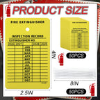 Lewtemi 100 Pcs Fire Extinguisher Inspection Tags with Zip Ties