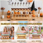 3-Tier Wooden Cake Pop Stand with 21 Holes, 100pcs Cakepop Bags Sticks Ties