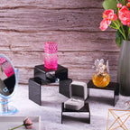 Chuangdi 2 Sets Acrylic Display Risers, Figure Stand, Black, Small Set