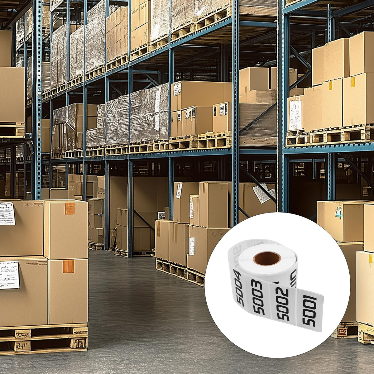 Number Stickers 5001-6000 | Inventory Number Label Stickers | 3" x 1.5" Small Black Numbering | Consecutive Numbered Sticker for Office Warehouse Classification Storage