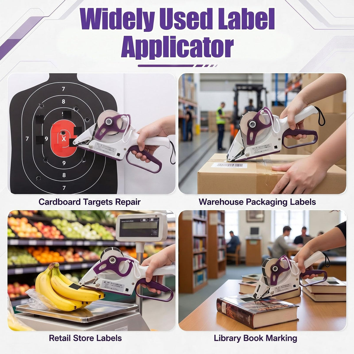 Label Applicator, Target Paster Gun with 2 Rolls Pasters,Black Black