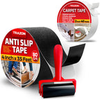 Grip Tape - Heavy Duty Anti Slip Tape for Stairs Outdoor/Indoor Waterproof 4Inch x 35Ft & Carpet Binding Tape Double Sided - 2 in / 120 Ft (40 Yards) Tape Grippers for Hardwood Floors and Area Rugs