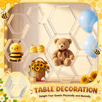 Xuhal 10 Pcs Acrylic Honeycomb Decorations, 5 Sizes Clear Hexagon Stands