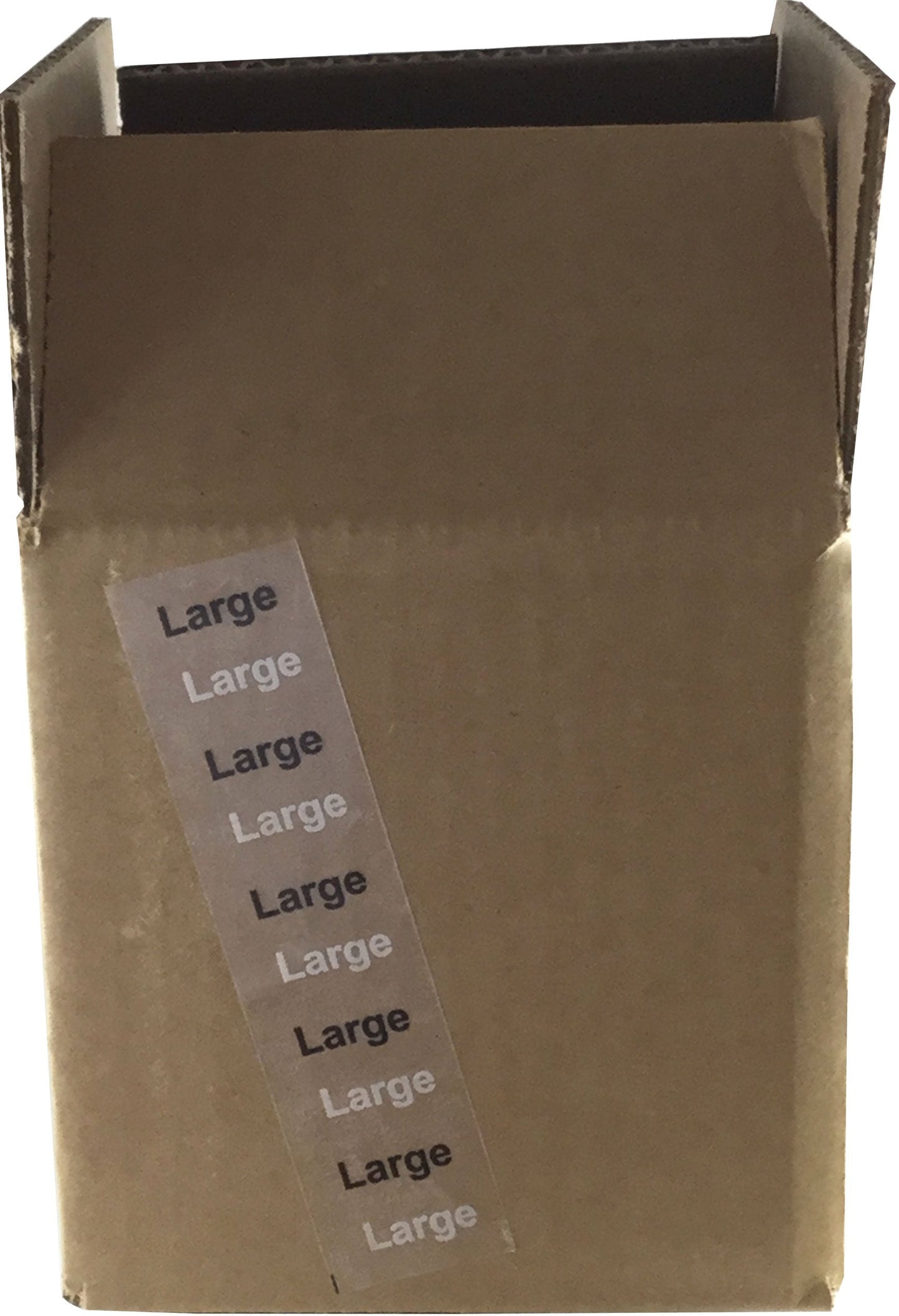 Black and White Modern Clothing Size Large Clear Strips, 1.25 x 5 Inch Wide, 125 Strips on a Roll