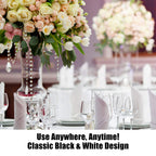 Freestanding Reserved Cards for Wedding Reception Tables, 20 Pk Black and White Design. Double-Sided 5x5.5 Table Tents Are Elegant, Versatile Event Decor for Banquet Hall, Ballroom, Party and Luncheon