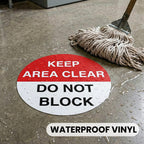 10 Pack 12"x12" Keep Area Clear Do Not Block Floor Sign Stickers Multicolor 10 Pack 12" Keep Area Clear Do Not Block
