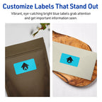 Avery Printable Rectangle Labels, Sure Feed Technology, 3/4" x 3-1/2", Bright Blue Labels, Print-to-The-Edge, Laser/Inkjet Printable, 800 Total, Great for Mailing 800 labels