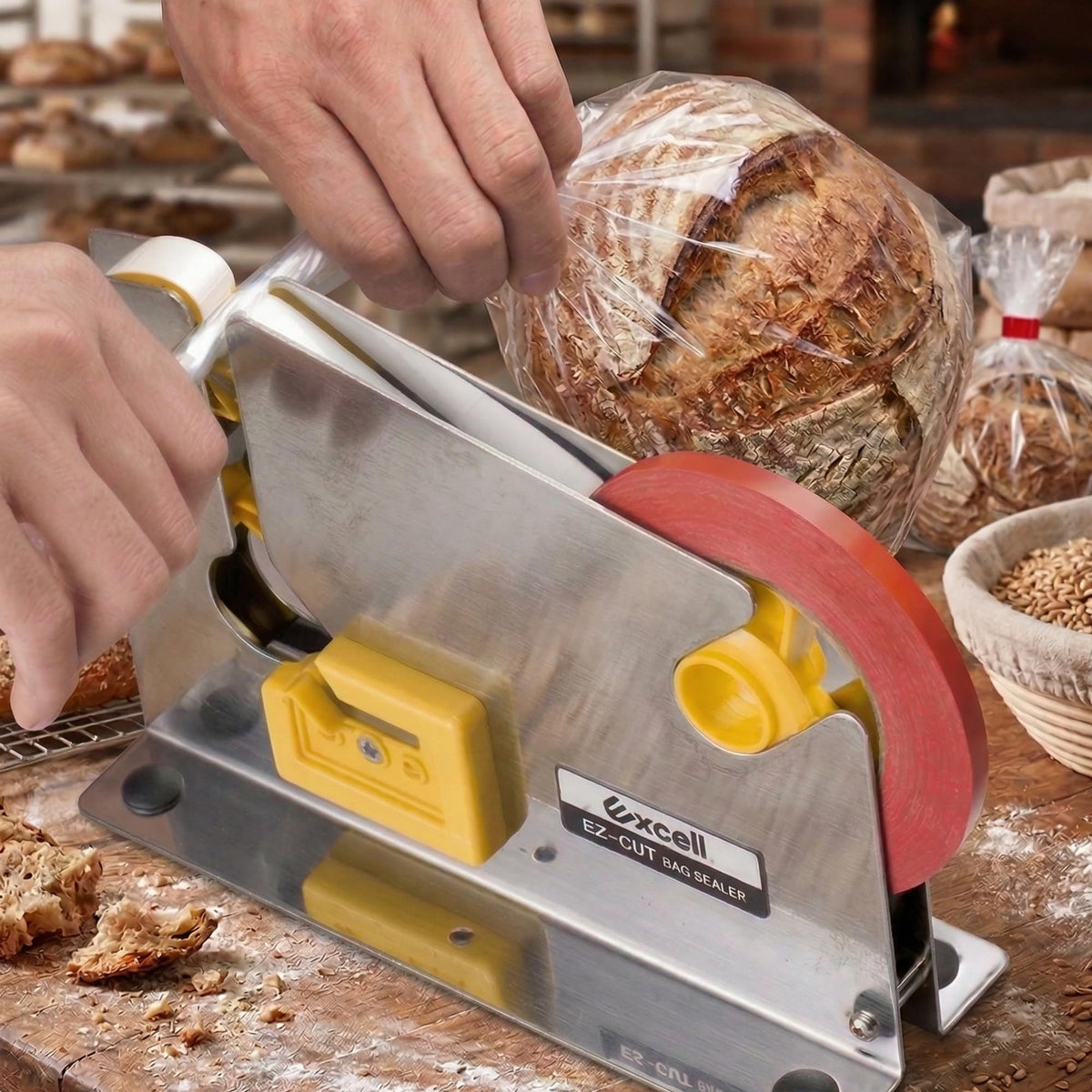 by Excell Tape Bag Sealer with Integrated Trimmer & Stabilizer, ET-606STK Stainless Steel